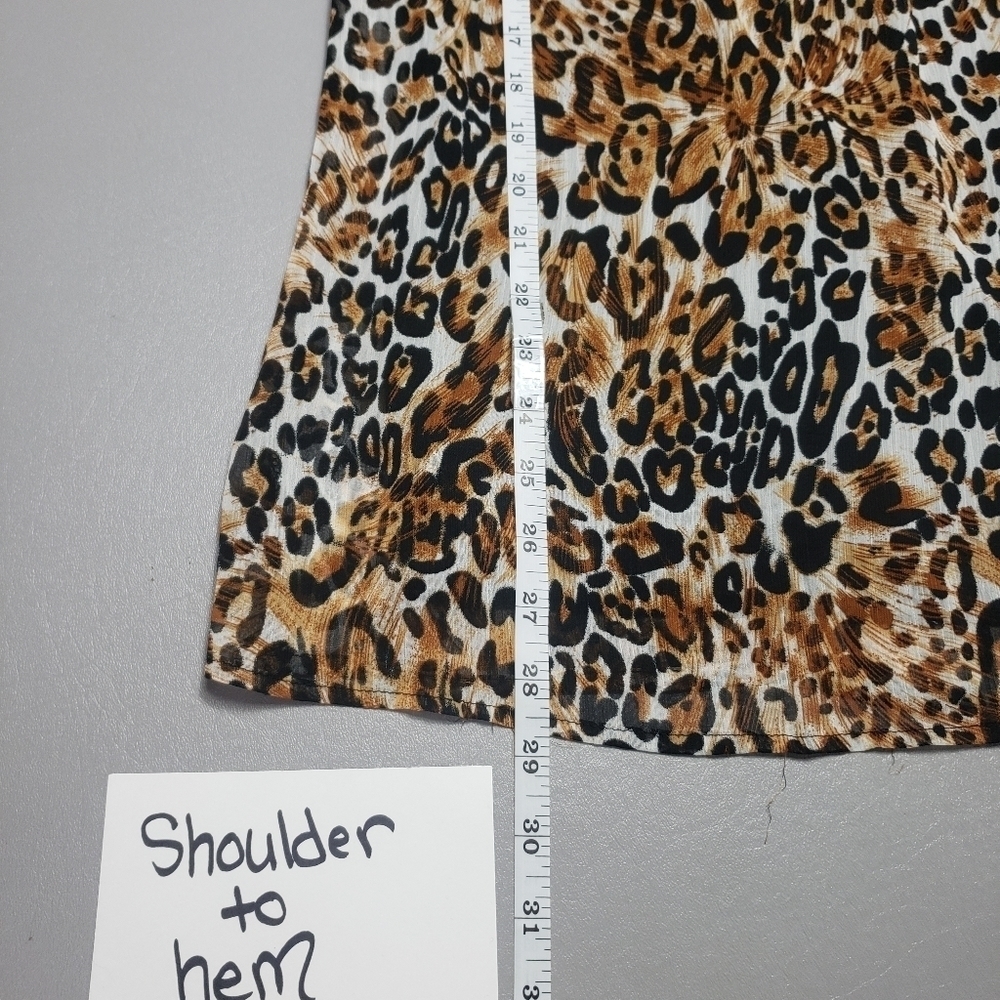 dressbarn sheer cheetah print top women's plus size 14/16 - Picture 8 of 9